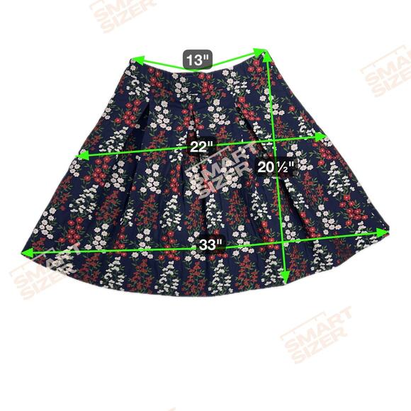 Brooks Brothers Damask Jacquard Pleated A-Line Skirt Navy Blue Floral Size 4P - Picture 5 of 16